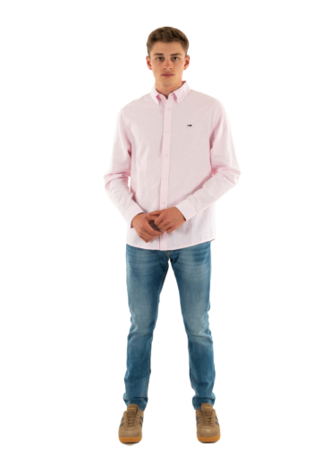 Chemise tommy jeans reg linen blend th3 precious pink