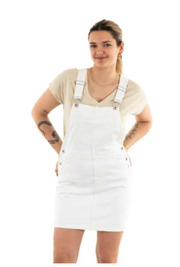 Robe only linn white denim