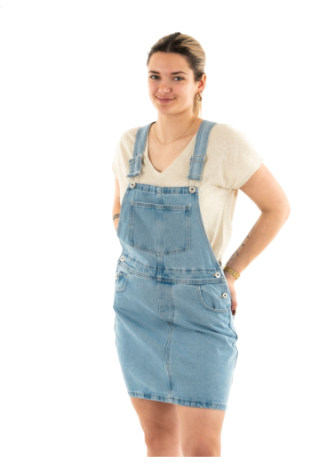 Robe only linn light blue denim