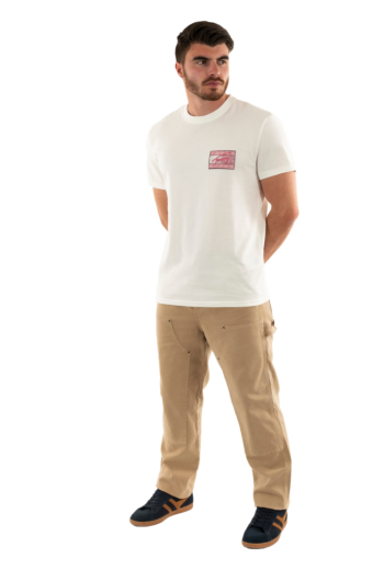 Tee shirt tommy jeans reg rwb flag ybl ecru