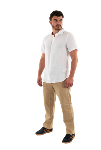 Chemise manches courtes superdry vacation linen s/s 01c optic