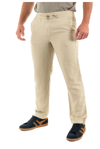 Pantalons superdry merchant linen s1f abbey stone