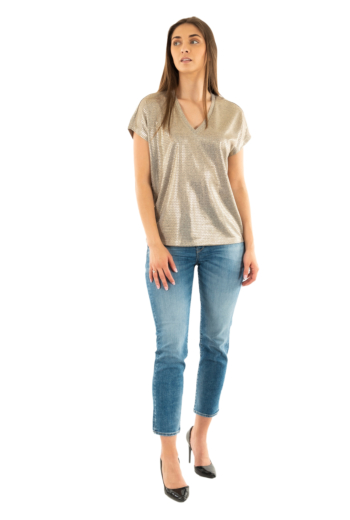 Tee shirt only mirinda pumice stone frosted almond metallic