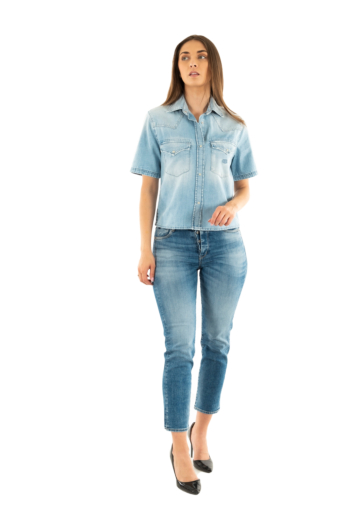 Chemisier manches courtes Le Temps Des Cerises mona 3001 blue