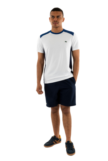 Tee shirt lacoste th8979 9ag blanc/marine-cosmique