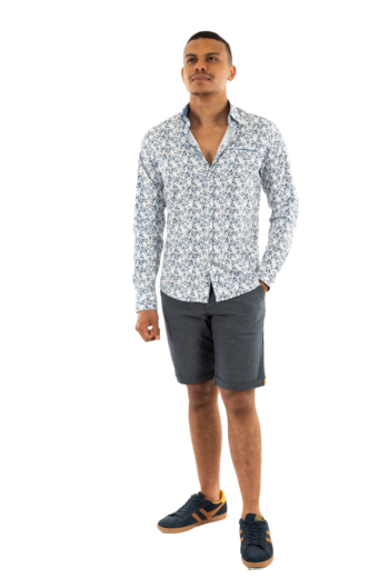 Chemise Benson & Cherry lirpe blanc/marine