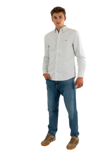Chemise tommy jeans slim stripe oxfo 0ch aruba green stripe