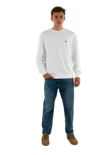Sweat calvin klein jeans badge 350terry yaf bright white
