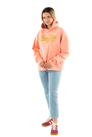 Sweat superdry vl rhinestone relaxed 5vo peach amber