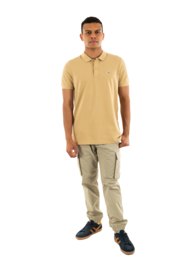 Polos tommy jeans slim placket act relic tan