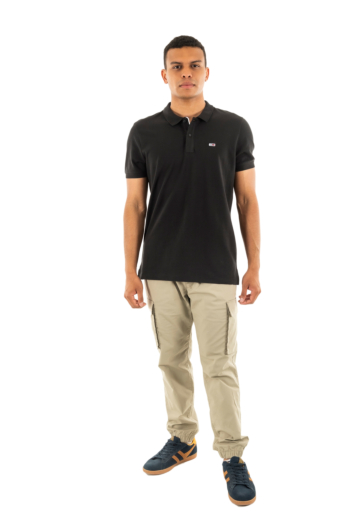 Polos tommy jeans slim placket bds black