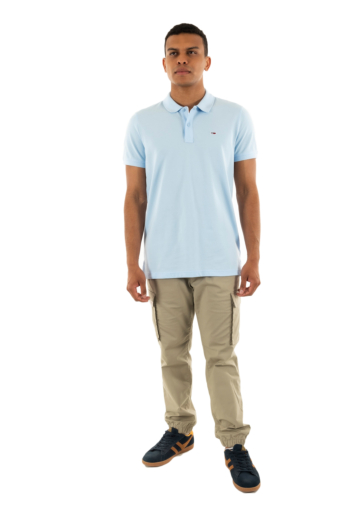 Polos tommy jeans slim placket c3q sweet blue