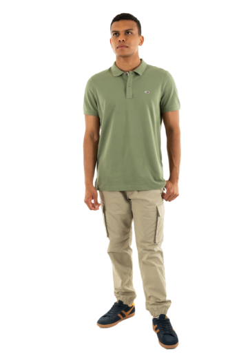 Polos tommy jeans slim placket mr6 aruba green