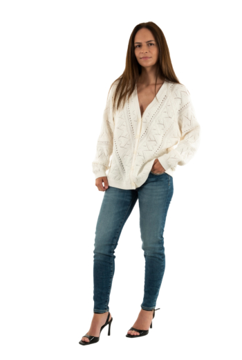 Gilets cardigans guess jeans pointelle amelia g1o6 dove white