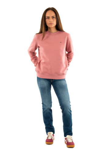 Sweat tommy jeans reg s flag crew ti0 tahiti berry