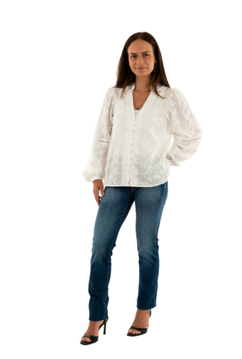 Chemisier salsa floral print jacquard 012 light pearl v2