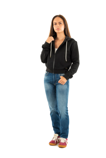 Sweat guess jeans 3d peony zipper fj8a peony m black