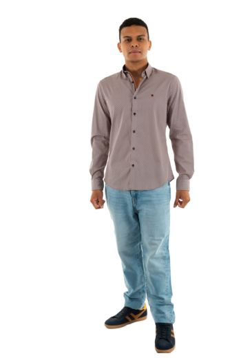 Chemise Benson & Cherry leydet marine brique