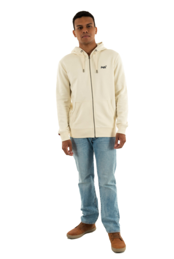 Sweat superdry essential logo zip nly dusty white