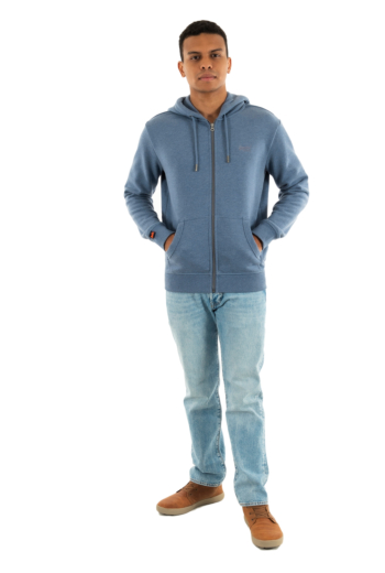 Sweat superdry essential logo zip 2ay jeans blue marl