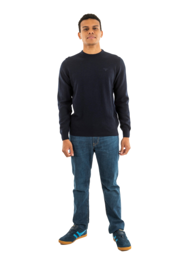 Pull hiver barbour essential lambswool crew neck ny71 navy