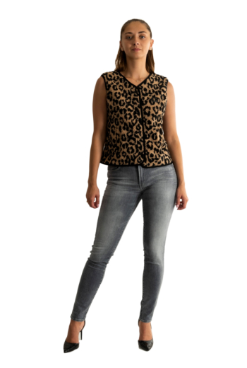 Gilets sans manche Le Temps Des Cerises gudru 0117 leopard