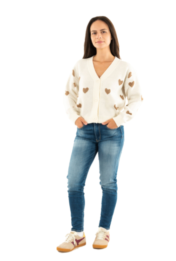 Gilets cardigans molly bracken la1775dn ecru