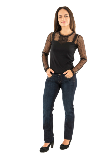 Tee shirt manches longues morgan 252-tipo noir