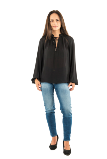 Tee shirt manches longues guess jeans new josette jblk jet black a996