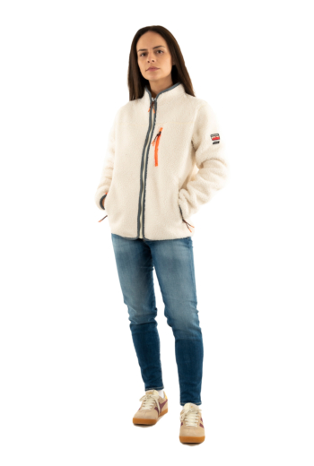 Sweat superdry outdoor full zip fleece 39e ecru