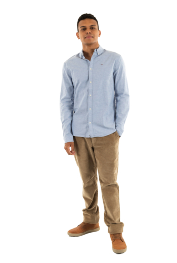 Chemise tommy jeans slim stretch oxf c6d soft sapphire