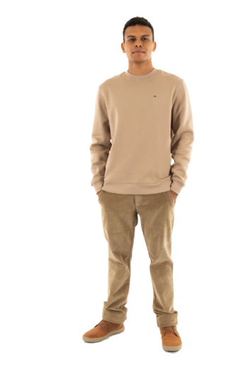 Sweat tommy jeans reg s flag crew afe coastal taupe