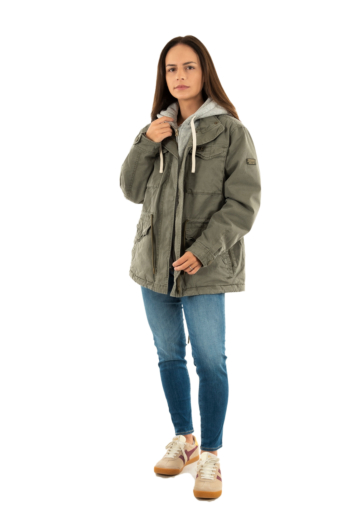 Blousons et vestes superdry jersey hood borg military 8tq chive green