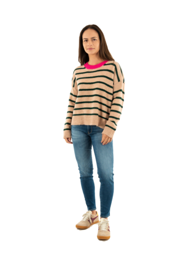 Pull hiver lola espeleta pu691w25 500 stripes forest