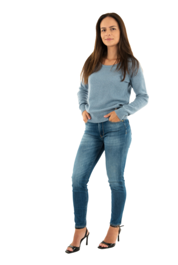 Pull hiver yes zee m058  bt00 633 azzurro polvere