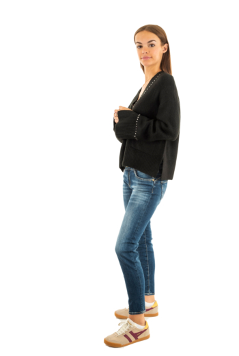 Gilets cardigans only elsie black silver studs