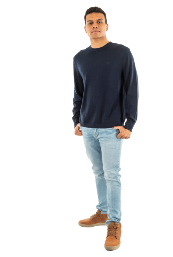 Pull hiver calvin klein jeans merino crew cef dark sapphire