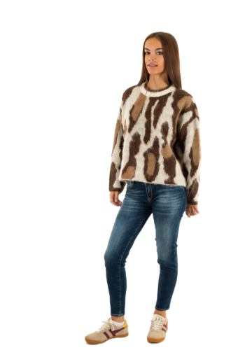 Pull hiver only edelie birch chestnut/cocoa creme/mel