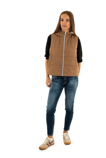 Gilets sans manche only fry reversible cocoa créme light gold