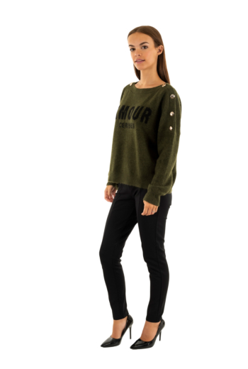 Pull hiver Le Temps Des Cerises galli 9232 olive night