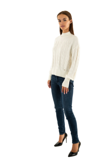 Pull hiver guess jeans elsa g012 cream white