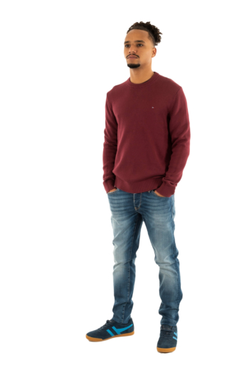 Sweat tommy jeans slim ess xiu red wine