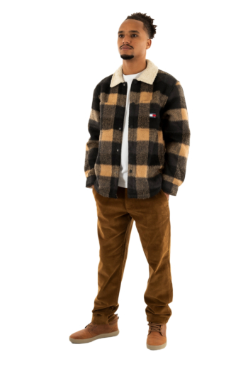 Blousons et vestes tommy jeans check teddy over bds black / buffalo check