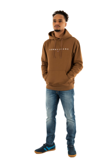 Sweat tommy jeans reg linear logo gvp pecan nut multi