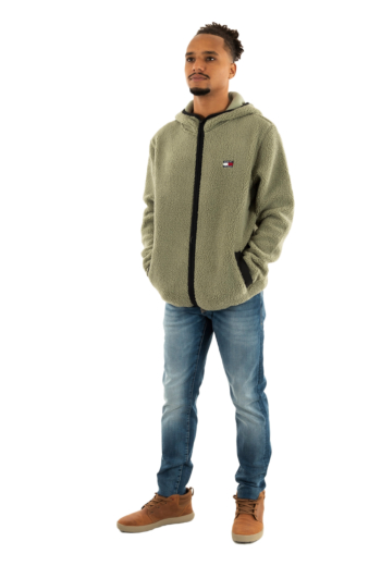 Sweat tommy jeans reg badge teddy m1l utility sage