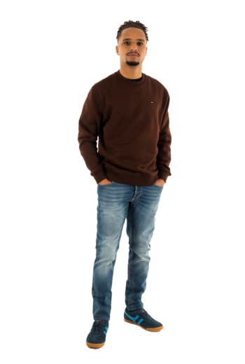 Sweat tommy jeans reg s flag crew gs7 rich brown