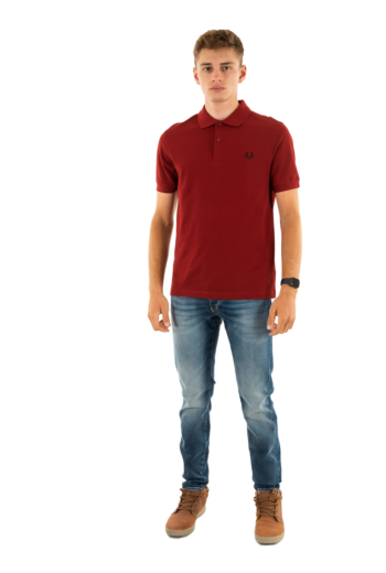 Polos fred perry plain y35 burtn red/navy