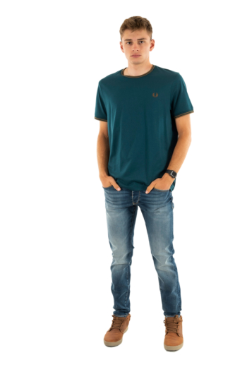 Tee shirt fred perry twin tipped z48 drkptrl/shdstone