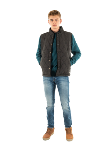Gilets ss manche superdry quilted estate 9kk meteorite black