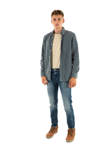 Chemise superdry classic needle cord 9vc stormy weather blue